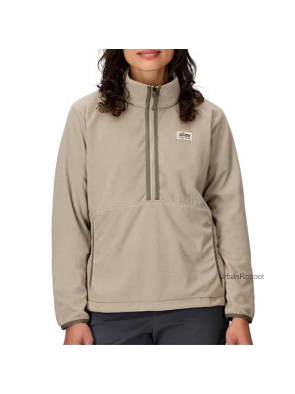 Recycled Polyester Fleece Pullover Mock Neck Half-Zip Outdoor Layer